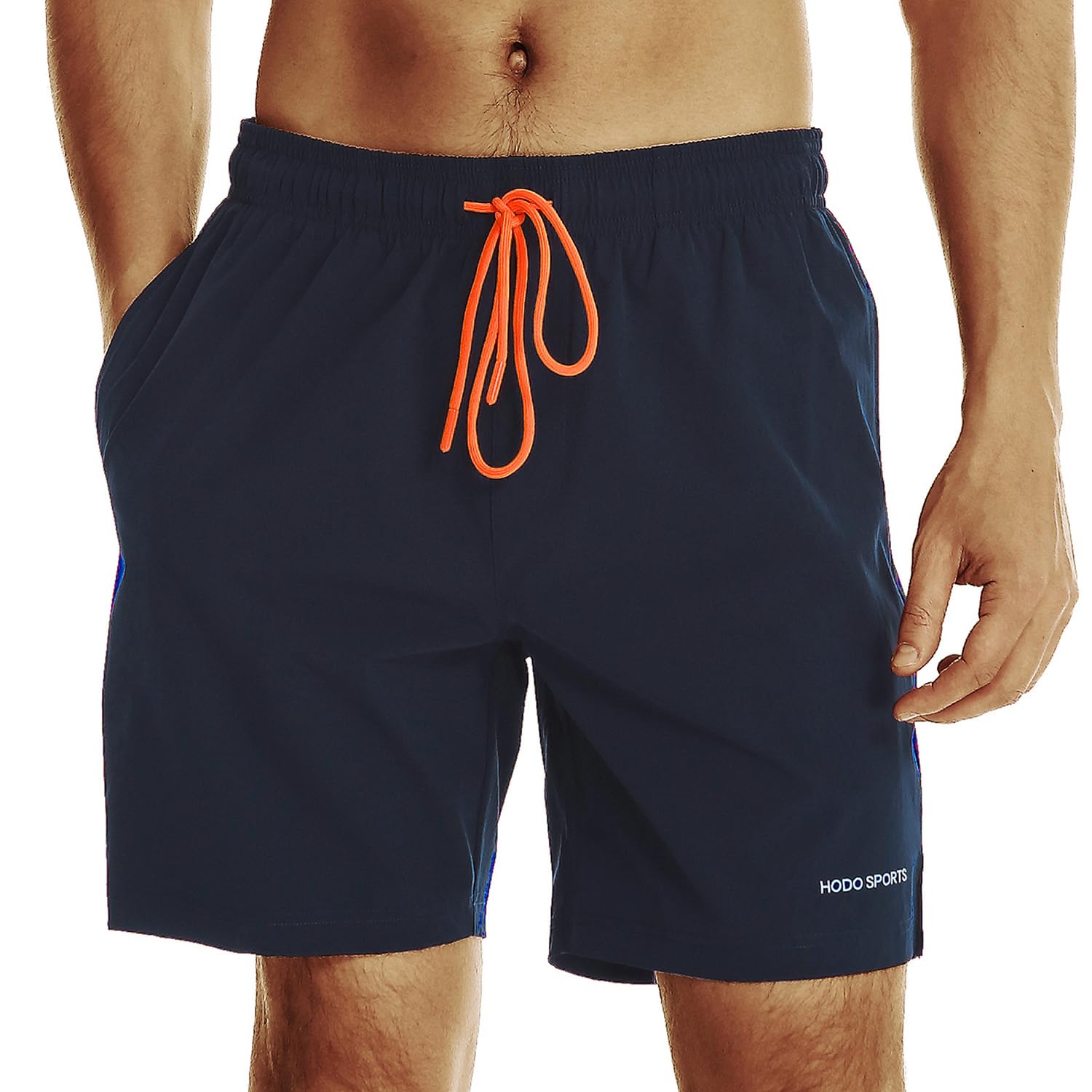 HODOSPORTS Mens Swim Trunks 7" Quick-Dry Swim Shorts with Mesh Lining and Pockets (Navy,XL)