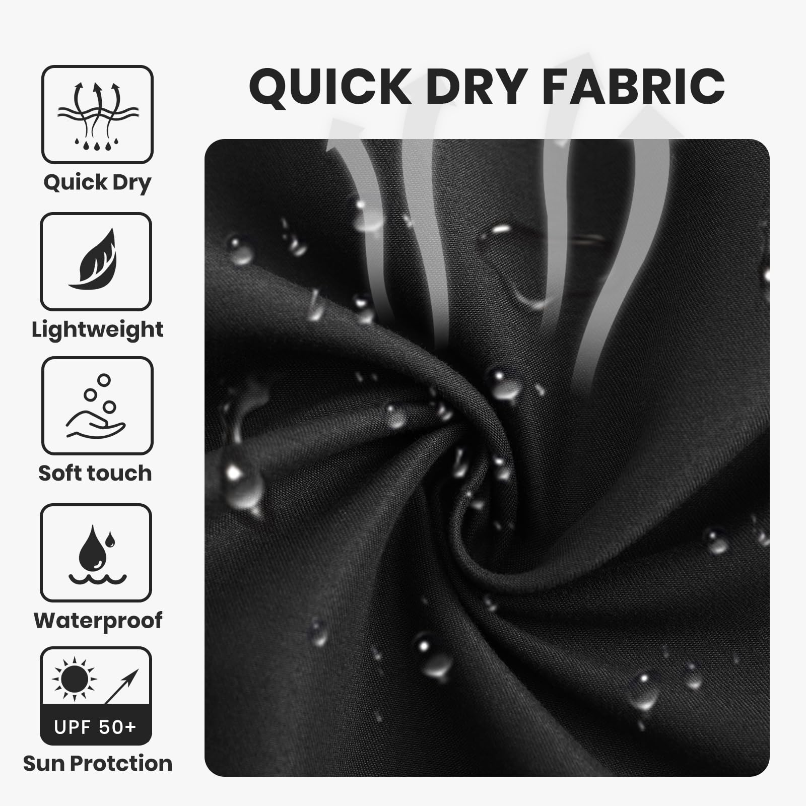 HODOSPORTS Mens Swim Trunks with Compression Liner 9 inch Bathing Suit Quick-Dry Swim Shorts Cargo Pockets S-4XL Black L