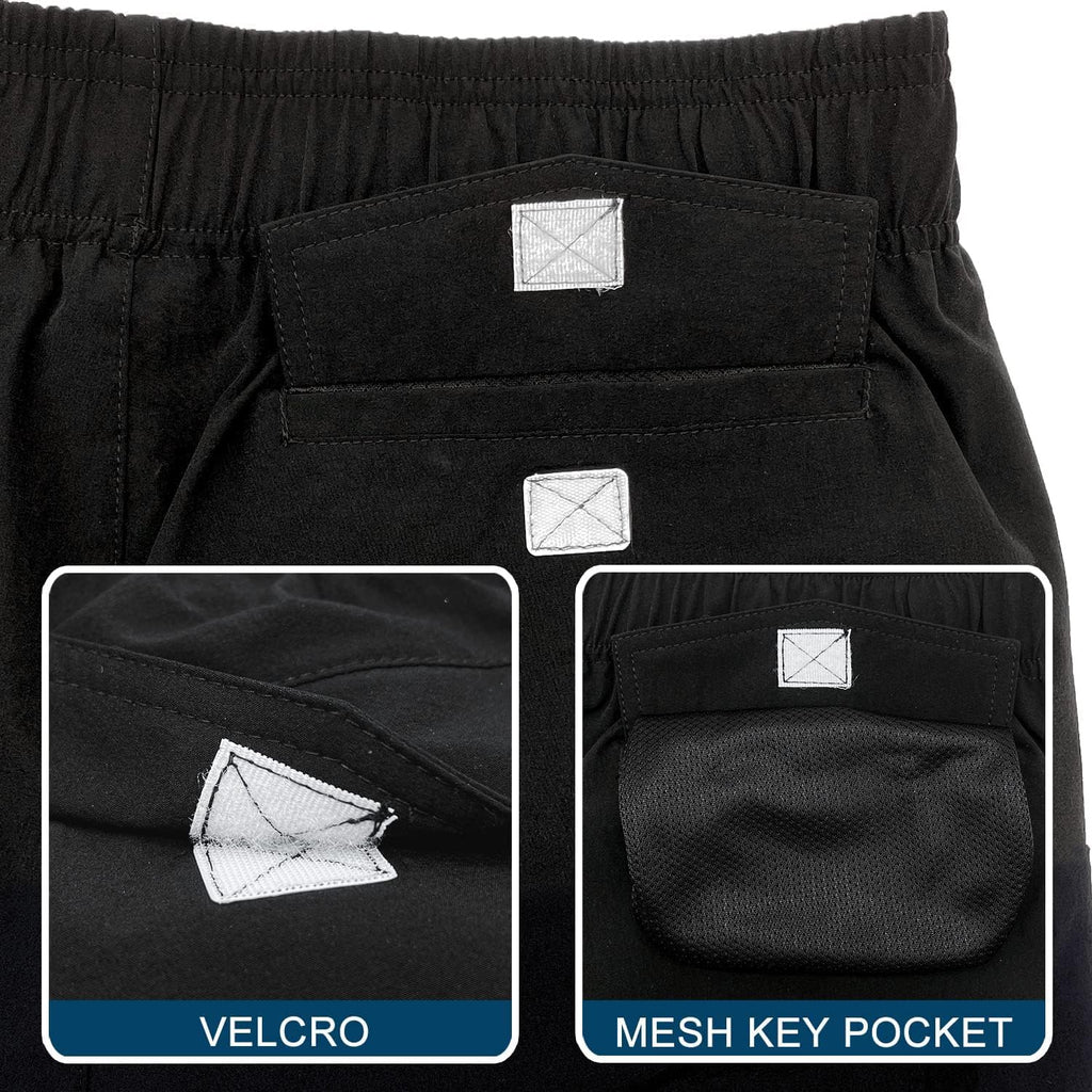 HODOSPORTS Mens Swim Trunks 7" Quick-Dry Swim Shorts with Mesh Lining and Pockets (Black,L)