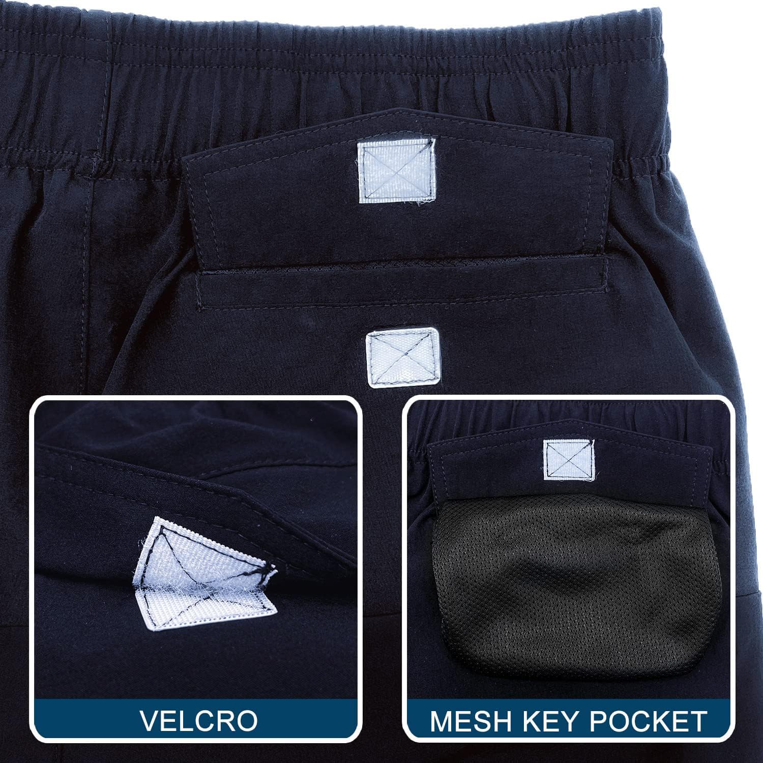 HODOSPORTS Mens Swim Trunks 7" Quick-Dry Swim Shorts with Mesh Lining and Pockets (Navy,XL)